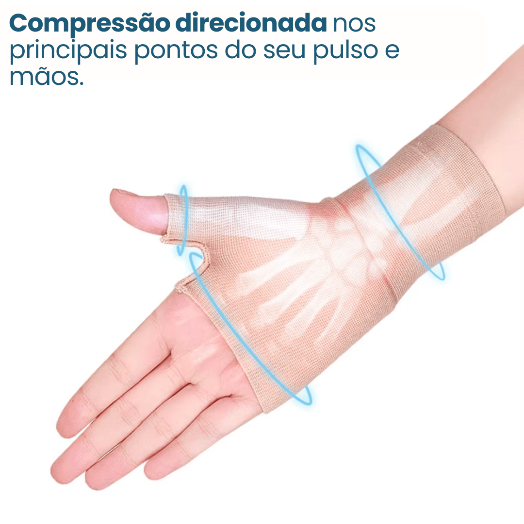 Luva de Compressão 360º Terapêutica – Alívio da Dor, Artrite, Tendinite e Inchaço nas Mãos (Par)