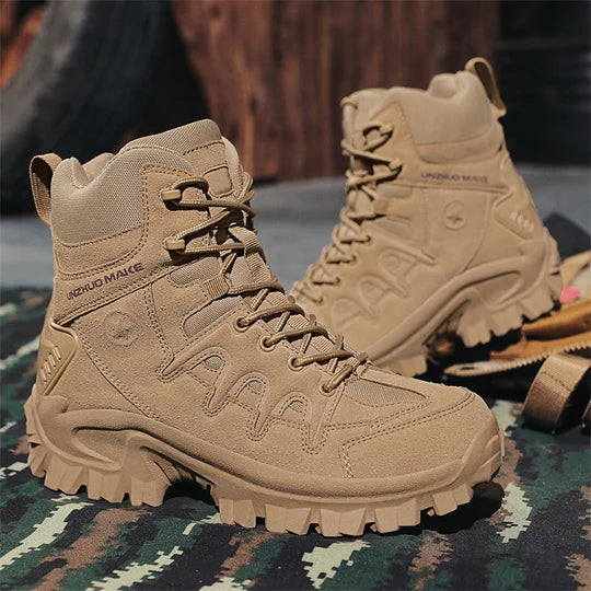 Herren-Kampfstiefel wasserdicht, rutschfest, Wanderstiefel, durchtrittsicher, verstauchungssicher, Arbeitsstiefel