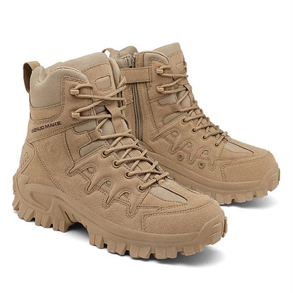 Herren-Kampfstiefel wasserdicht, rutschfest, Wanderstiefel, durchtrittsicher, verstauchungssicher, Arbeitsstiefel