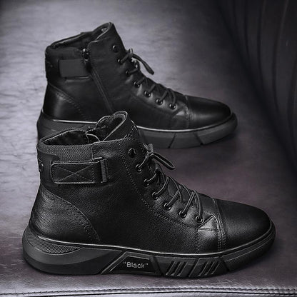 Hector - Robuste schwarze Lederstiefel für Herren