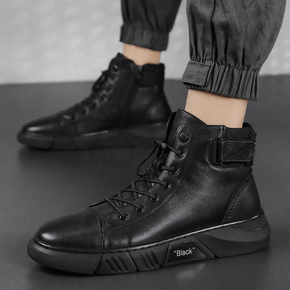 Hector - Robuste schwarze Lederstiefel für Herren